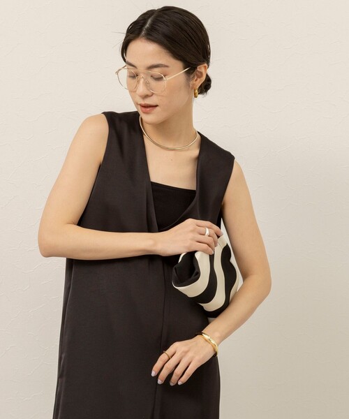 MAQWEL（マクウェル）の「【MAQWEL/マクウェル】ウォッシャブルサテンワンピース（ワンピース・レディース・ベージュ/ブラック・FREE）」の21枚目の写真