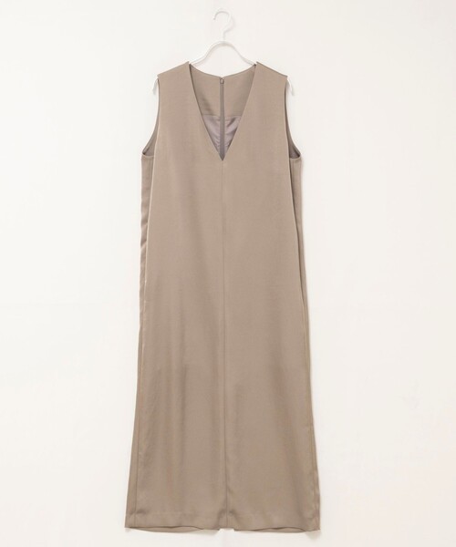 MAQWEL（マクウェル）の「【MAQWEL/マクウェル】ウォッシャブルサテンワンピース（ワンピース・レディース・ベージュ/ブラック・FREE）」の6枚目の写真