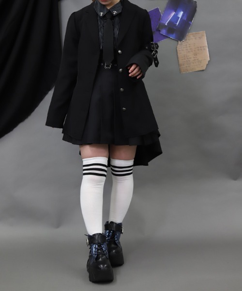 NIBBLE POISON(ニブルポイズン)の「フィッシュテールロングジャケット(テーラードジャケット・レディース・ブルーグリーン/ブラック・MEDIUM)」の14枚目の写真