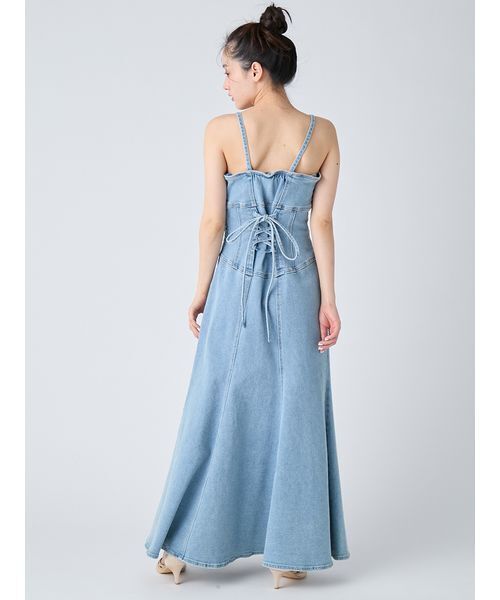 LILY BROWN（リリーブラウン）の「デニムキャミワンピース（ワンピース・レディース・ブルー/ライトブルー/カーキ・0/1）」の7枚目の写真