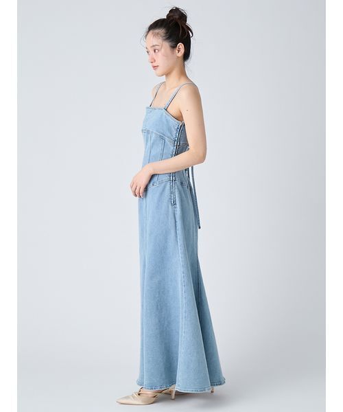 LILY BROWN（リリーブラウン）の「デニムキャミワンピース（ワンピース・レディース・ブルー/ライトブルー/カーキ・0/1）」の8枚目の写真