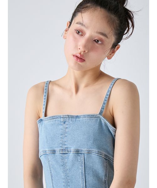 LILY BROWN（リリーブラウン）の「デニムキャミワンピース（ワンピース・レディース・ブルー/ライトブルー/カーキ・0/1）」の9枚目の写真