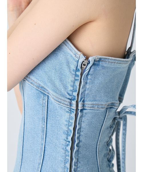 LILY BROWN（リリーブラウン）の「デニムキャミワンピース（ワンピース・レディース・ブルー/ライトブルー/カーキ・0/1）」の10枚目の写真