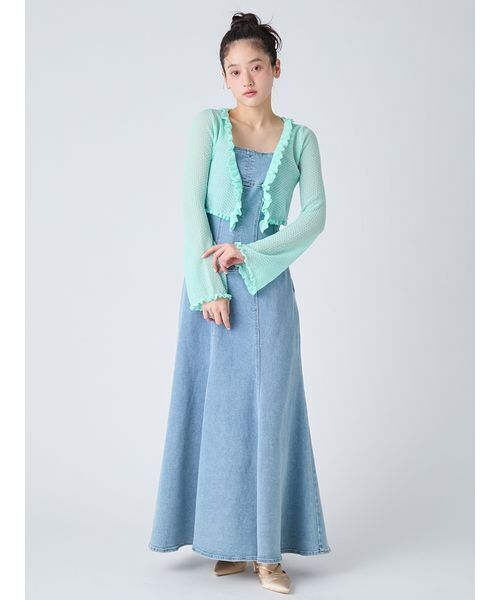 LILY BROWN（リリーブラウン）の「デニムキャミワンピース（ワンピース・レディース・ブルー/ライトブルー/カーキ・0/1）」の13枚目の写真