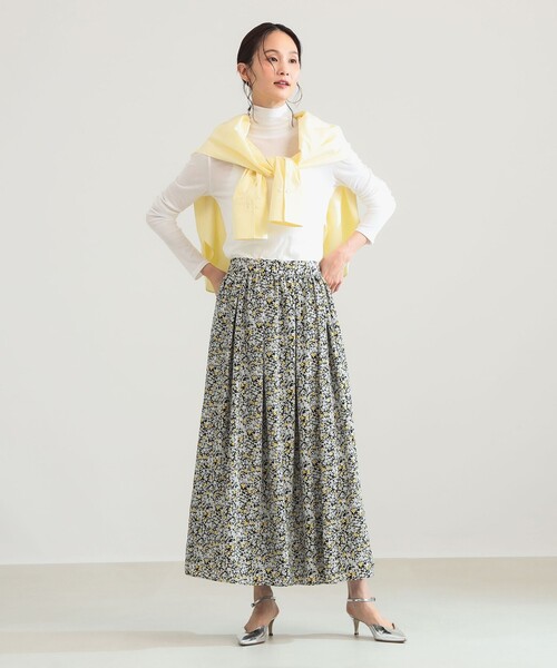 Demi-Luxe BEAMS(デミルクス ビームス)の「【8/6値下げ】プチフラワー プリント スカート(スカート・レディース・イエロー/ブラック・36/38)」の10枚目の写真