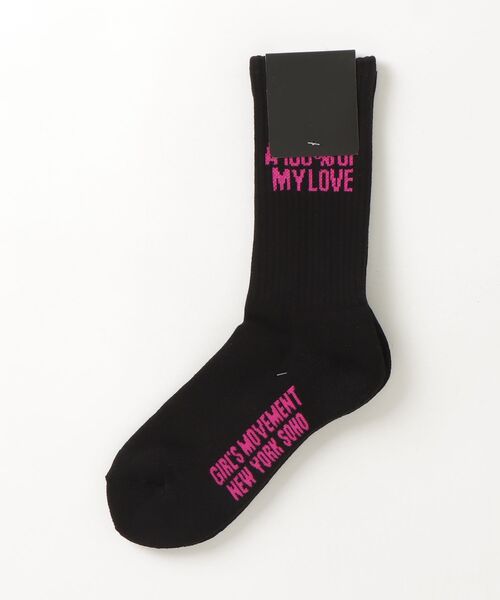 X-girl(エックスガール)の「HEAVY BLOCK LOGO RIBBED SOCKS(ソックス/靴下・レディース・ブラック/ホワイト・ONE SIZE)」の10枚目の写真
