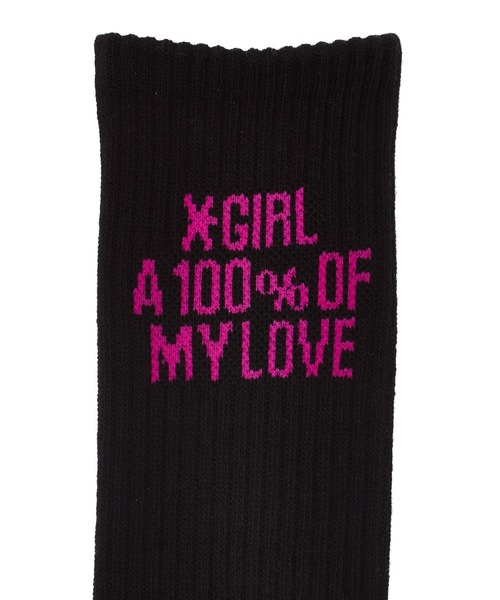 X-girl(エックスガール)の「HEAVY BLOCK LOGO RIBBED SOCKS(ソックス/靴下・レディース・ブラック/ホワイト・ONE SIZE)」の5枚目の写真