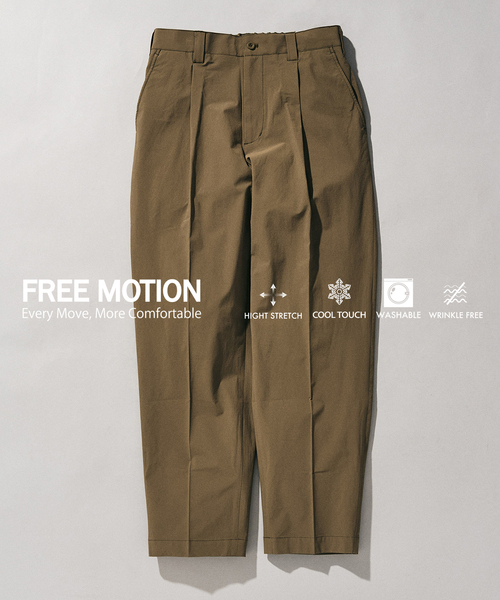 417 EDIFICE（フォーワンセブンエディフィス）の「【FREE MOTION】 イージーパンツ（スラックス・メンズ・カーキ/ブラック系その他/ベージュ・LARGE/MEDIUM/SMALL）」の3枚目の写真