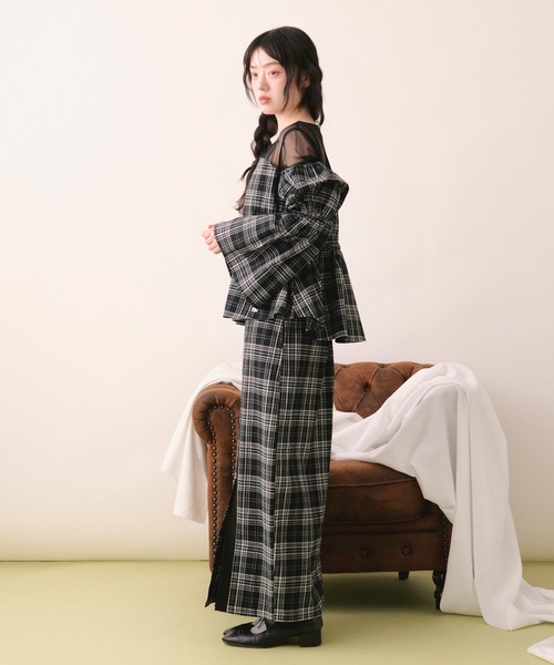 loin nuit(ロワンニュイ)の「sheer docking puff tops / シアードッキングパフトップス(シャツ/ブラウス・レディース・ブラック/グレー/アイボリー/チャコールグレー・FREE)」の8枚目の写真