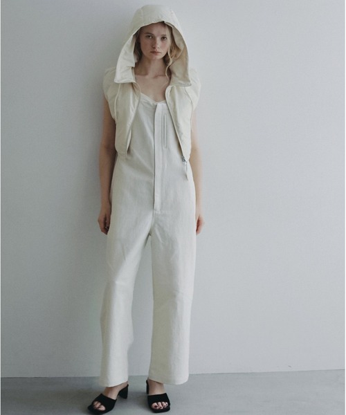 anuke（アンヌーク）の「Cotton Wide Salopette（サロペット/オーバーオール・レディース・ブラウン/アイボリー・38inch/36inch）」の19枚目の写真