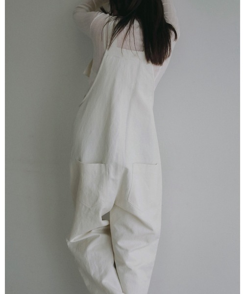 anuke（アンヌーク）の「Cotton Wide Salopette（サロペット/オーバーオール・レディース・ブラウン/アイボリー・38inch/36inch）」の21枚目の写真