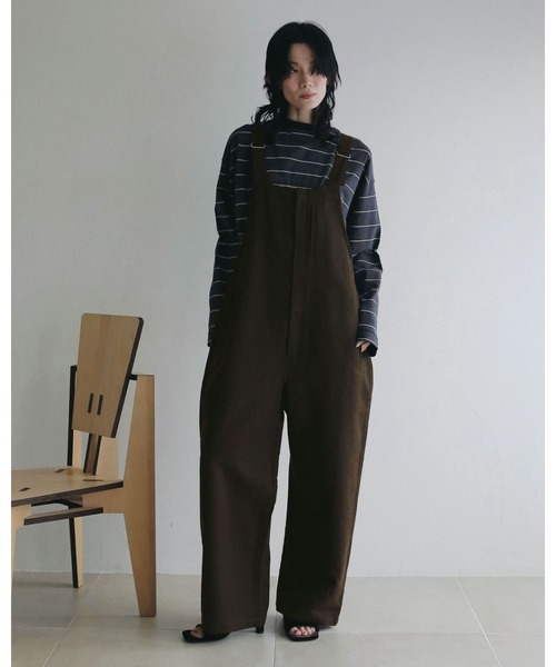 anuke（アンヌーク）の「Cotton Wide Salopette（サロペット/オーバーオール・レディース・ブラウン/アイボリー・38inch/36inch）」の17枚目の写真