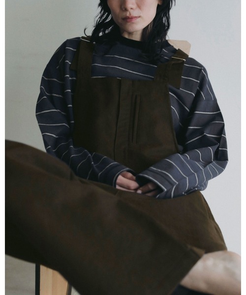 anuke（アンヌーク）の「Cotton Wide Salopette（サロペット/オーバーオール・レディース・ブラウン/アイボリー・38inch/36inch）」の18枚目の写真