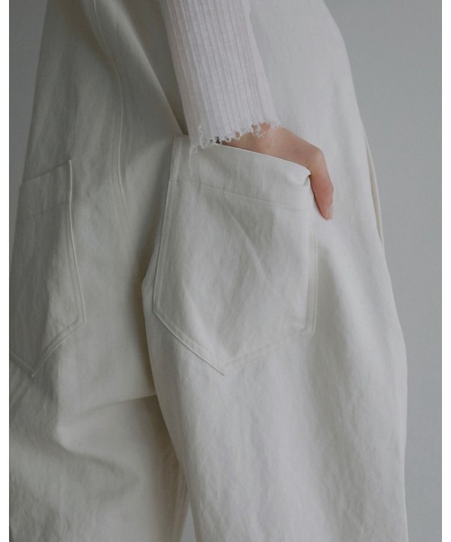 anuke（アンヌーク）の「Cotton Wide Salopette（サロペット/オーバーオール・レディース・ブラウン/アイボリー・38inch/36inch）」の16枚目の写真