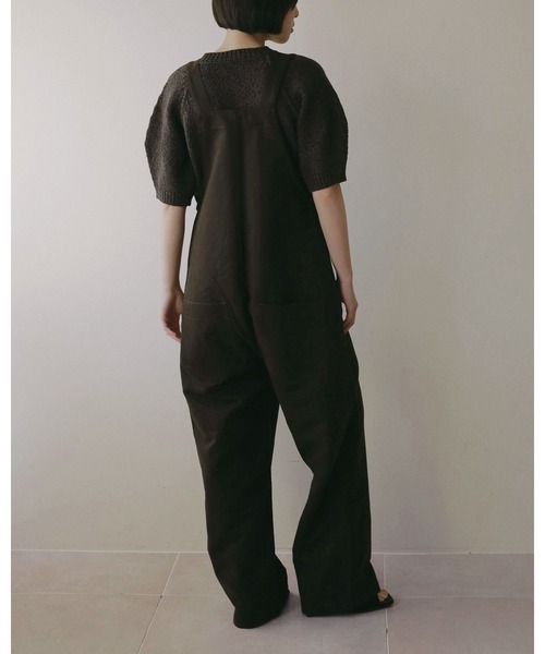 anuke（アンヌーク）の「Cotton Wide Salopette（サロペット/オーバーオール・レディース・ブラウン/アイボリー・38inch/36inch）」の9枚目の写真