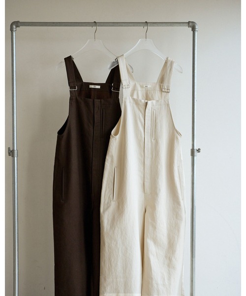 anuke（アンヌーク）の「Cotton Wide Salopette（サロペット/オーバーオール・レディース・ブラウン/アイボリー・38inch/36inch）」の12枚目の写真
