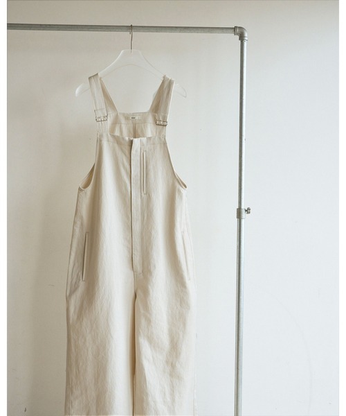 anuke（アンヌーク）の「Cotton Wide Salopette（サロペット/オーバーオール・レディース・ブラウン/アイボリー・38inch/36inch）」の5枚目の写真