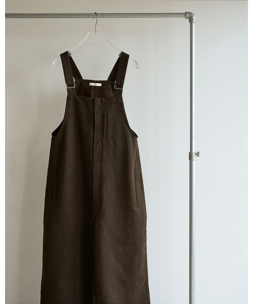 anuke（アンヌーク）の「Cotton Wide Salopette（サロペット/オーバーオール・レディース・ブラウン/アイボリー・38inch/36inch）」の6枚目の写真