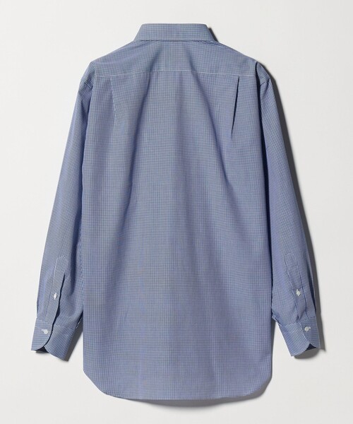 green label relaxing（グリーンレーベルリラクシング）の「MADE BY HITOYOSHI ギンガムチェック ワイドカラー ドレスシャツ（ビジネスシャツ・メンズ・ネイビー・42cm/41cm/40cm/43cm/39cm/38cm/37cm）」の8枚目の写真