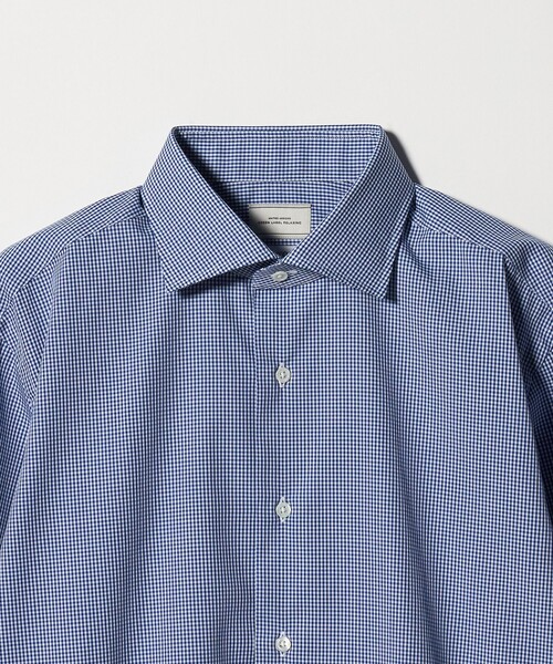 green label relaxing（グリーンレーベルリラクシング）の「MADE BY HITOYOSHI ギンガムチェック ワイドカラー ドレスシャツ（ビジネスシャツ・メンズ・ネイビー・42cm/41cm/40cm/43cm/39cm/38cm/37cm）」の9枚目の写真