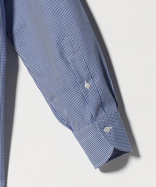 green label relaxing（グリーンレーベルリラクシング）の「MADE BY HITOYOSHI ギンガムチェック ワイドカラー ドレスシャツ（ビジネスシャツ・メンズ・ネイビー・42cm/41cm/40cm/43cm/39cm/38cm/37cm）」の10枚目の写真