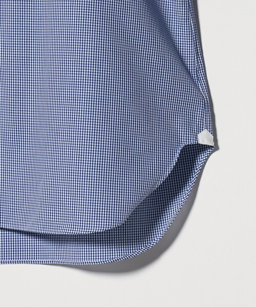 green label relaxing（グリーンレーベルリラクシング）の「MADE BY HITOYOSHI ギンガムチェック ワイドカラー ドレスシャツ（ビジネスシャツ・メンズ・ネイビー・42cm/41cm/40cm/43cm/39cm/38cm/37cm）」の4枚目の写真