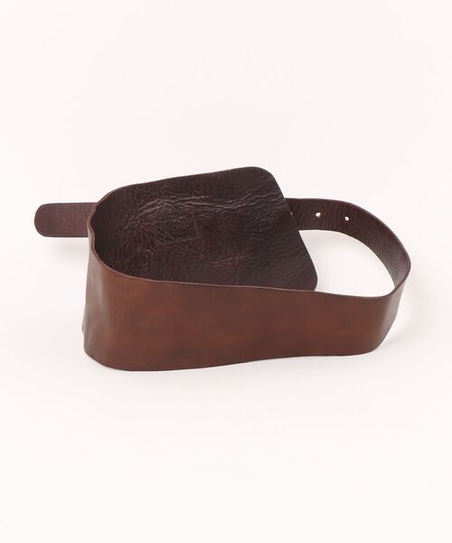 Desigual（デシグアル）の「【Desigual Studio】牛革100% ゴールドバックル ワイドレザーベルト（ベルト・レディース・ブラウン・85）」の4枚目の写真