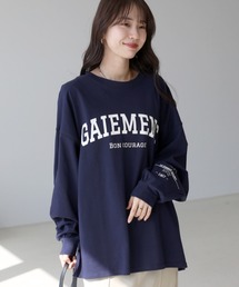 綿天竺長袖ロゴカットソー