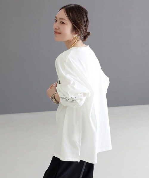 Aletta vita(アレッタビータ)の「綿天竺長袖ロゴカットソー(Tシャツ/カットソー・レディース・ネイビー/オフホワイト・M)」の7枚目の写真