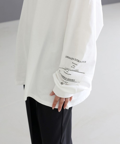 Aletta vita(アレッタビータ)の「綿天竺長袖ロゴカットソー(Tシャツ/カットソー・レディース・ネイビー/オフホワイト・M)」の14枚目の写真