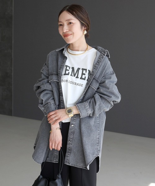 Aletta vita(アレッタビータ)の「綿天竺長袖ロゴカットソー(Tシャツ/カットソー・レディース・ネイビー/オフホワイト・M)」の16枚目の写真