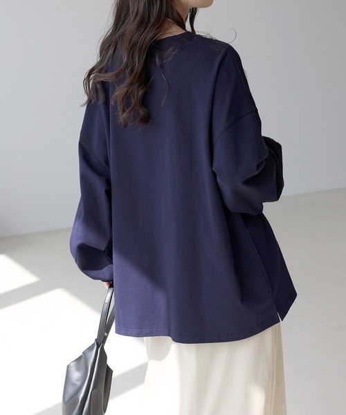 Aletta vita(アレッタビータ)の「綿天竺長袖ロゴカットソー(Tシャツ/カットソー・レディース・ネイビー/オフホワイト・M)」の20枚目の写真