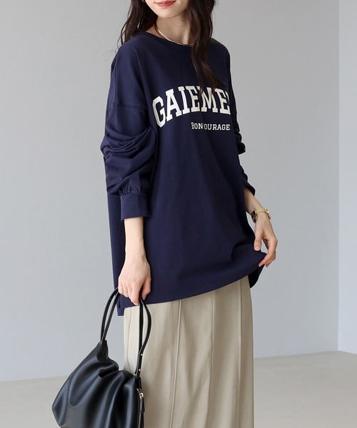 Aletta vita(アレッタビータ)の「綿天竺長袖ロゴカットソー(Tシャツ/カットソー・レディース・ネイビー/オフホワイト・M)」の22枚目の写真
