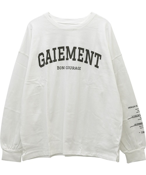Aletta vita(アレッタビータ)の「綿天竺長袖ロゴカットソー(Tシャツ/カットソー・レディース・ネイビー/オフホワイト・M)」の4枚目の写真