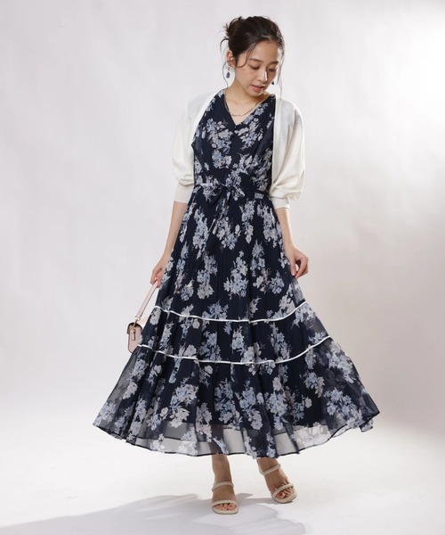 JUSGLITTY（ジャスグリッティー）の「ブーケプリントワンピース（ワンピース・レディース・ライトイエロー/ネイビー・0/1/2）」の9枚目の写真