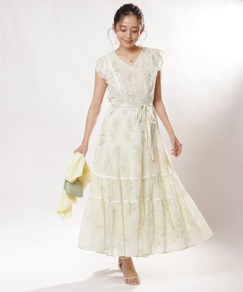 JUSGLITTY（ジャスグリッティー）の「ブーケプリントワンピース（ワンピース・レディース・ライトイエロー/ネイビー・0/1/2）」の17枚目の写真