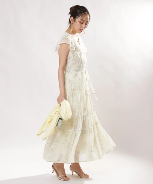 JUSGLITTY（ジャスグリッティー）の「ブーケプリントワンピース（ワンピース・レディース・ライトイエロー/ネイビー・0/1/2）」の18枚目の写真