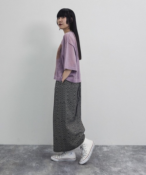 niko and...（ニコアンド）の「[MODE NORM CORE] ジグザグナローマキシスカート（スカート・レディース・モカ/アイボリー/ブラック・LARGE/MEDIUM）」の5枚目の写真