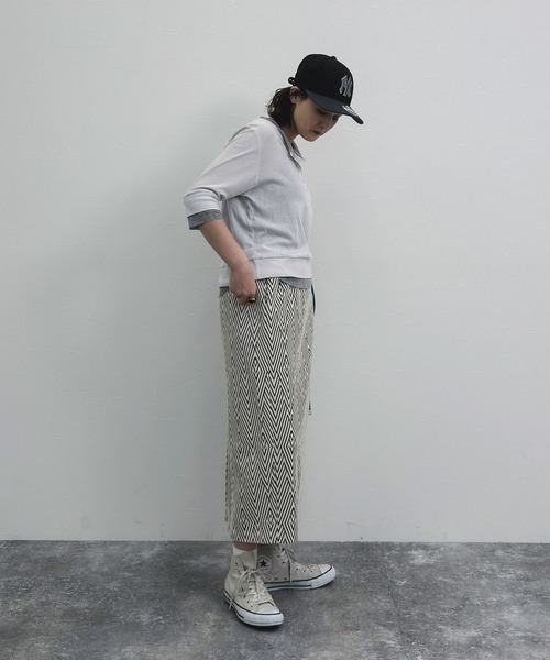 niko and...（ニコアンド）の「[MODE NORM CORE] ジグザグナローマキシスカート（スカート・レディース・モカ/アイボリー/ブラック・LARGE/MEDIUM）」の18枚目の写真