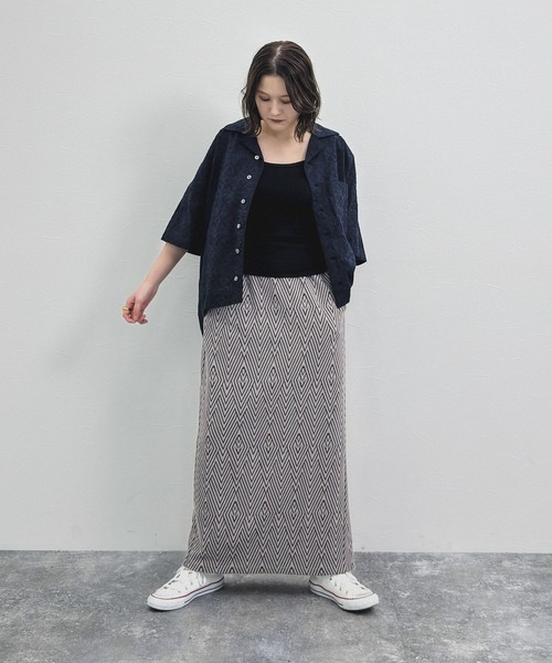 niko and...（ニコアンド）の「[MODE NORM CORE] ジグザグナローマキシスカート（スカート・レディース・モカ/アイボリー/ブラック・LARGE/MEDIUM）」の12枚目の写真