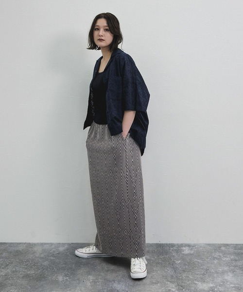 niko and...（ニコアンド）の「[MODE NORM CORE] ジグザグナローマキシスカート（スカート・レディース・モカ/アイボリー/ブラック・LARGE/MEDIUM）」の13枚目の写真
