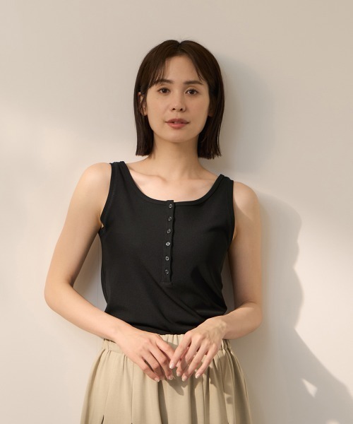ketty(ケティ)の「コードダブルニットヘンリーN/Sカットソー(Tシャツ/カットソー・レディース・ブラウン/ブラック・M)」の1枚目の写真