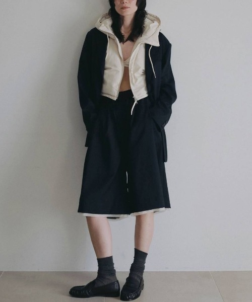 anuke(アンヌーク)の「anuke Hooded Down Vest フードダウンベスト/62620101(ダウンベスト・レディース・アイボリー/ブラウン・ONE SIZE)」の3枚目の写真