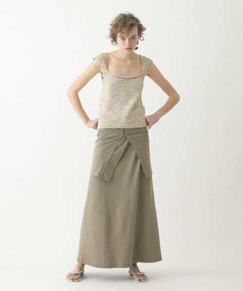 LAATO(ラート)の「flare long skirt set(スカート・レディース・ブラウン/ダークグレー/ベージュ・FREE)」の3枚目の写真