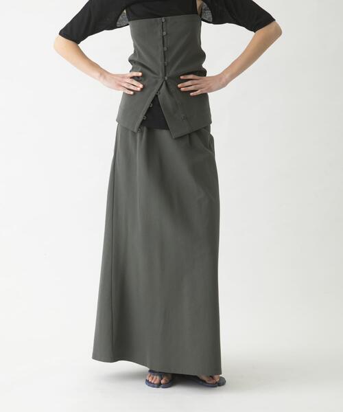 LAATO(ラート)の「flare long skirt set(スカート・レディース・ブラウン/ダークグレー/ベージュ・FREE)」の10枚目の写真