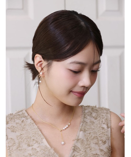 Edit Sheen（エディットシーン）の「2WAYパールスライドネックレス（ネックレス・レディース・ゴールド・FREE）」の2枚目の写真