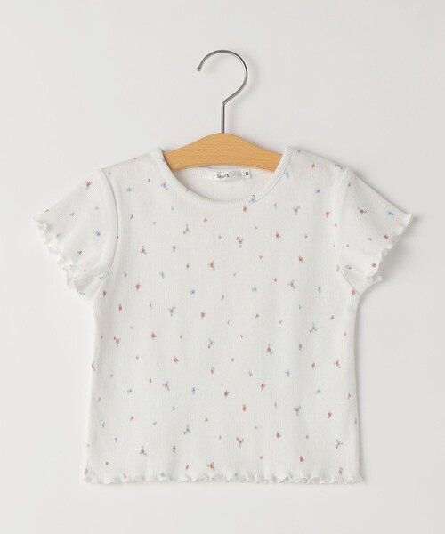 SHIPS(シップス)の「SHIPS KIDS:80~90cm /フラワー テキスタイル リブTシャツ(Tシャツ/カットソー・キッズ・オフホワイト・90)」の1枚目の写真