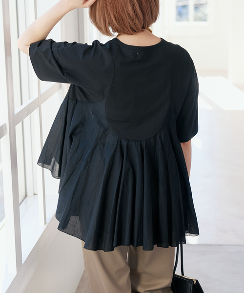 Spick & Span(スピックアンドスパン)の「AAYUSHI / アユーシ ペプラムラッフルTシャツ(Tシャツ/カットソー・レディース・ホワイト/ブラック・FREE)」の7枚目の写真