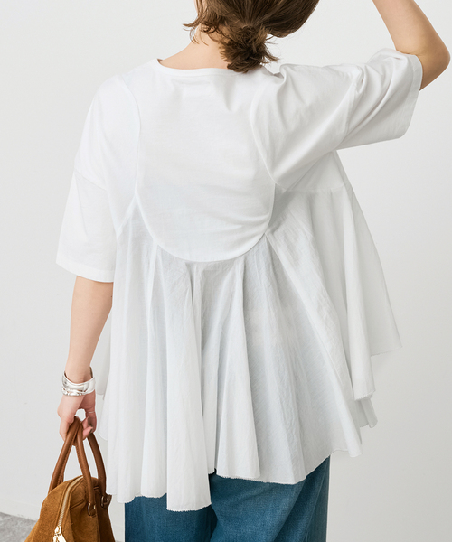 Spick & Span(スピックアンドスパン)の「AAYUSHI / アユーシ ペプラムラッフルTシャツ(Tシャツ/カットソー・レディース・ホワイト/ブラック・FREE)」の14枚目の写真