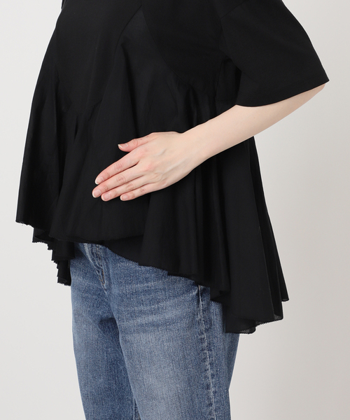 Spick & Span(スピックアンドスパン)の「AAYUSHI / アユーシ ペプラムラッフルTシャツ(Tシャツ/カットソー・レディース・ホワイト/ブラック・FREE)」の22枚目の写真